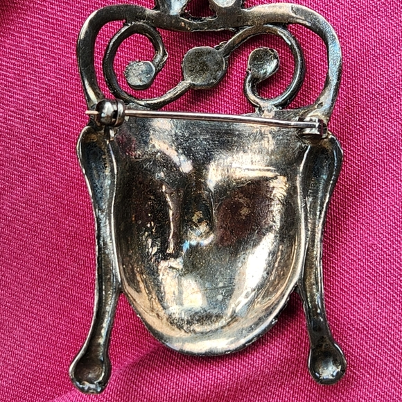 Antique Sterling Budha Brooch - Picture 6 of 7